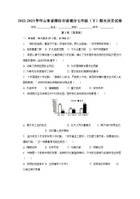 山东省潍坊市诸城市2022-2023学年七年级下学期期末历史试卷（含答案）