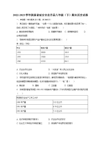 2022-2023学年陕西省延安市志丹县八年级（下）期末历史试卷（含解析）