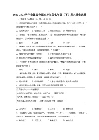 2022-2023学年安徽省合肥市庐江县七年级（下）期末历史试卷-普通用卷