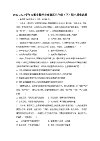 2022-2023学年安徽省滁州市南谯区八年级（下）期末历史试卷（含解析）