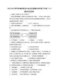 2022-2023学年河南省郑州市金水区励德双语学校八年级（上）期末历史试卷（含解析）