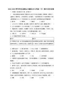 2022-2023学年河北省唐山市遵化市七年级（下）期中历史试卷（含解析）