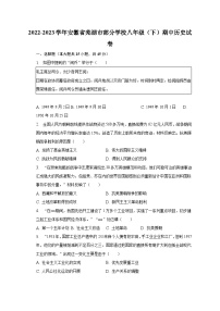 2022-2023学年安徽省芜湖市部分学校八年级（下）期中历史试卷（含解析）