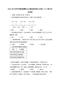 2022-2023学年河南省濮阳市卫都实验学校七年级（下）期中历史试卷（含解析）