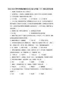 2022-2023学年河南省南阳市内乡县七年级（下）期末历史试卷（含解析）