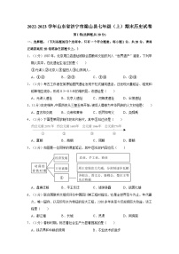 2022-2023学年山东省济宁市梁山县七年级上学期期末历史试卷（含解析）