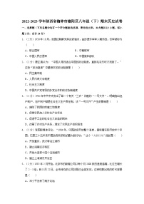 2022-2023学年陕西省榆林市榆阳区八年级下学期期末历史试卷（含解析）