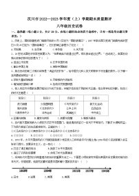 湖北省孝感市汉川市2022-2023学年八年级上学期期末历史试题(无答案)