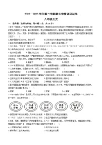 河南省周口市淮阳中学2022-2023学年八年级下学期期末历史试题(无答案)