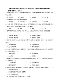 安徽省合肥市庐江县2022-2023学年七年级上册历史期末检测卷部编版