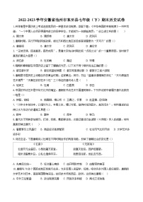2022-2023学年安徽省池州市东至县七年级（下）期末历史试卷（含答案解析）