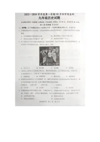 山东省济宁市金乡县2023-2024学年九年级上学期10月月考历史试题（月考）
