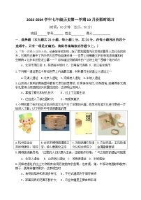 江苏省江阴市璜塘中学2023-2024学年部编版七年级上学期10月作业检查历史试卷（月考）