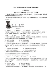 江苏省宿迁市宿城区2022-2023学年七年级下学期期中历史试题