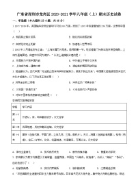 精品解析：广东省深圳市龙岗区2020-2021学年八年级上学期期末历史试题