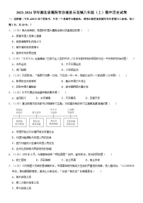 2023-2024学年湖北省襄阳市谷城县石花镇八年级（上）期中历史试卷（含解析）