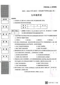 陕西省渭南市韩城市 2023-2024学年九年级上学期期中质量检测历史试题（含答案）