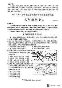 山东省临沂市兰山区2023-2024学年九年级上学期期中历史试题