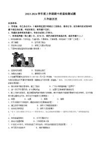 山东省临沂市平邑县2023-2024学年八年级上学期11月期中历史试题（含答案）