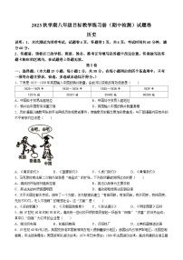 广西壮族自治区梧州市苍梧县2023-2024学年八年级上学期11月期中历史试题