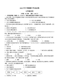 湖南省常德市澧县2023-2024学年七年级上学期11月期中历史试题