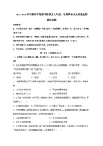 2023-2024学年陕西省渭南市临渭区九年级上学期期中历史质量检测模拟试题（含解析）