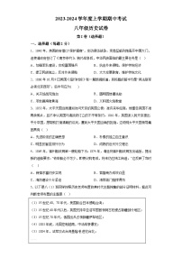 湖北省武汉市东西湖区2023-2024学年部编版八年级上学期期中考试历史试题（含解析）