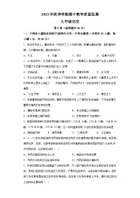 广西防城港市上思县2023-2024学年上学期九年级历史期中教学质量监测试题（含解析）