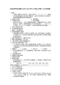 江苏省苏州市高新区2023-2024学年九年级上学期11月月考考试历史卷（含答案）
