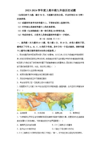 重庆市旭科创学校2023-2024学年九年级上学期期中定时作业历史试题（含解析）