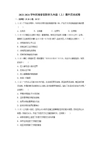 河南省信阳市2023-2024学年部编版九年级上学期期中历史试卷（含解析）