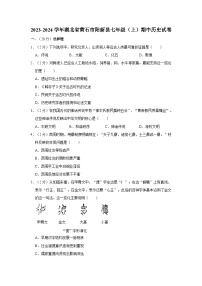 湖北省黄石市阳新县2023-2024学年部编版七年级上学期期中历史试卷（含解析）