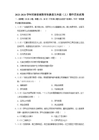 河南省南阳市社旗县2023-2024学年部编版九年级上学期期中历史试卷（含解析）