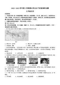 山东省临沂市河东区2022-2023学年九年级上学期期末历史试题