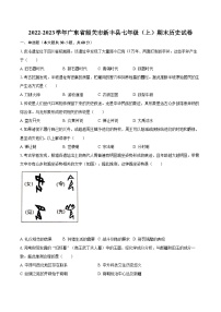 2022-2023学年广东省韶关市新丰县七年级（上）期末历史试卷（含答案解析）