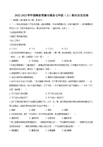 2022-2023学年湖南省常德市澧县七年级（上）期末历史试卷（含答案解析）