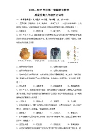 新疆阿克苏市2022-2023学年九年级上学期期末历史试题（含解析）