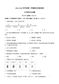 山东省济宁市鱼台县2022-2023学年七年级上学期期末历史试题（含答案）