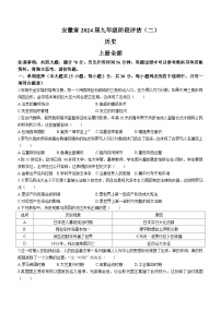 安徽省芜湖市无为市多校2023-2024学年九年级上学期12月月考历史试题（含答案）