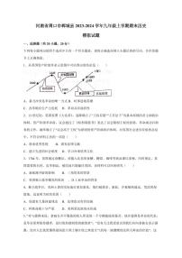 河南省周口市郸城县2023-2024学年九年级上册期末历史模拟试题（附答案）