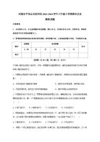 河南省平顶山市汝州市2023-2024学年八年级上学期期末历史模拟试题（含答案）