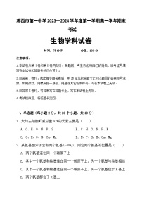 甘肃省武威市凉州区2023-2024学年部编版八年级上学期1月期末历史试题