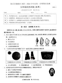 北京市朝阳区2023-2024学年部编版九年级上学期期末检测历史试卷