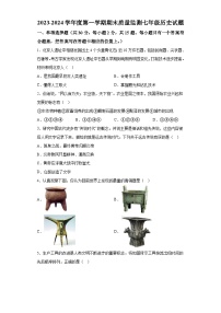 辽宁省葫芦岛市绥中县2023-2024学年七年级上学期期末历史试题（含解析）
