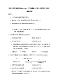 湖南省邵阳市隆回县2023-2024学年部编版九年级上册期中考试历史检测试卷（附答案）