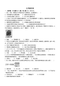 广东省河源市龙川县铁场中学2023-2024学年部编版九年级上学期1月期末历史试题