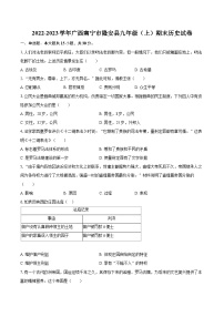 2022-2023学年广西南宁市隆安县九年级（上）期末历史试卷（含详细答案解析）