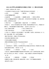 2022-2023学年山东省青岛市市南区九年级（上）期末历史试卷（含详细答案解析）