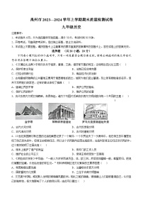 河南省许昌市禹州市2023-2024学年部编版九年级上学期历史期末试卷（含解析）