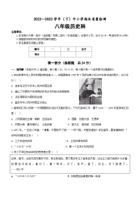 陕西省咸阳市泾阳县2022-2023学年部编版八年级下学期期末历史试题（含答案）